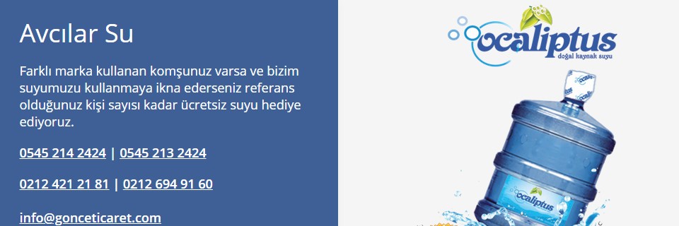 avcılar su, ocaliptus su damacana su